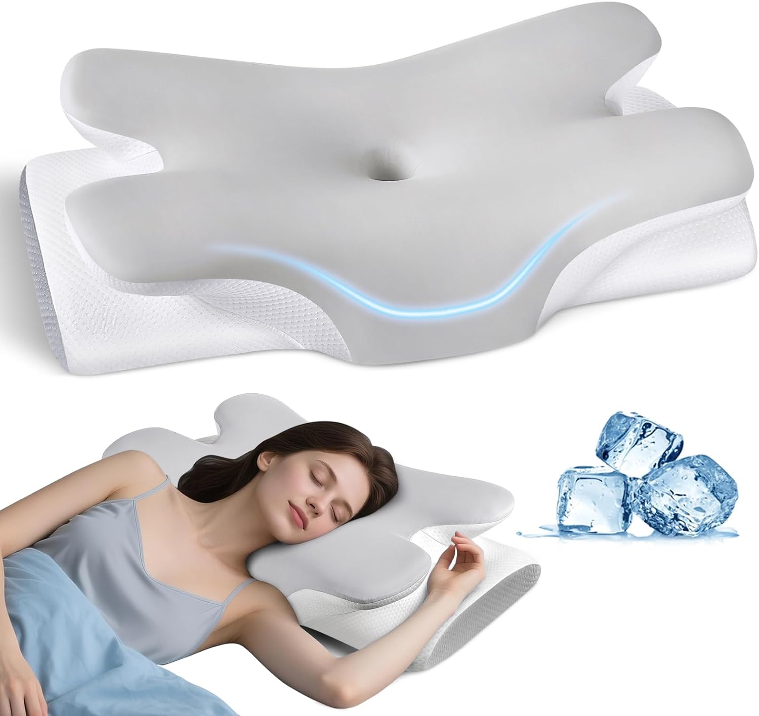 Cervical Neck Pillow, Cooling Memory Foam